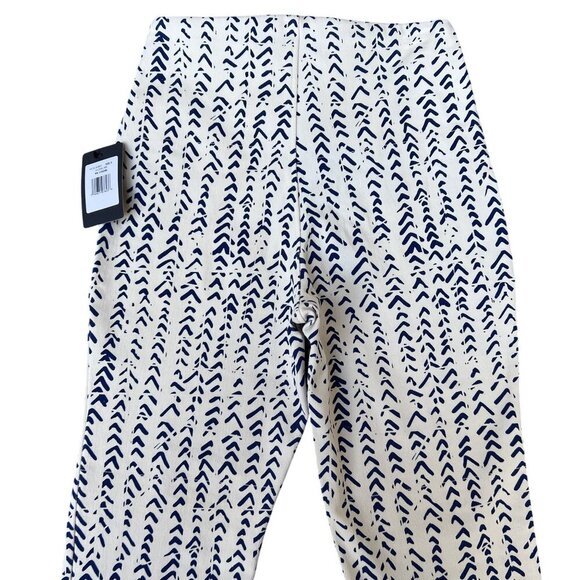 Lysse New York NWT Womens S Blue Geometric Print Fringe Tulip Hem Ankle Pants - Picture 3 of 14